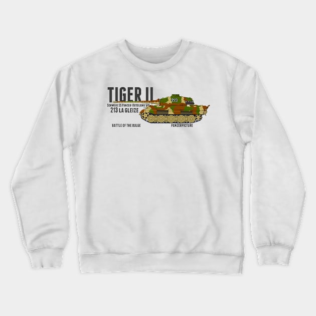 Tiger II 213 La Gleize Battle of the Bulge Crewneck Sweatshirt by Panzerpicture